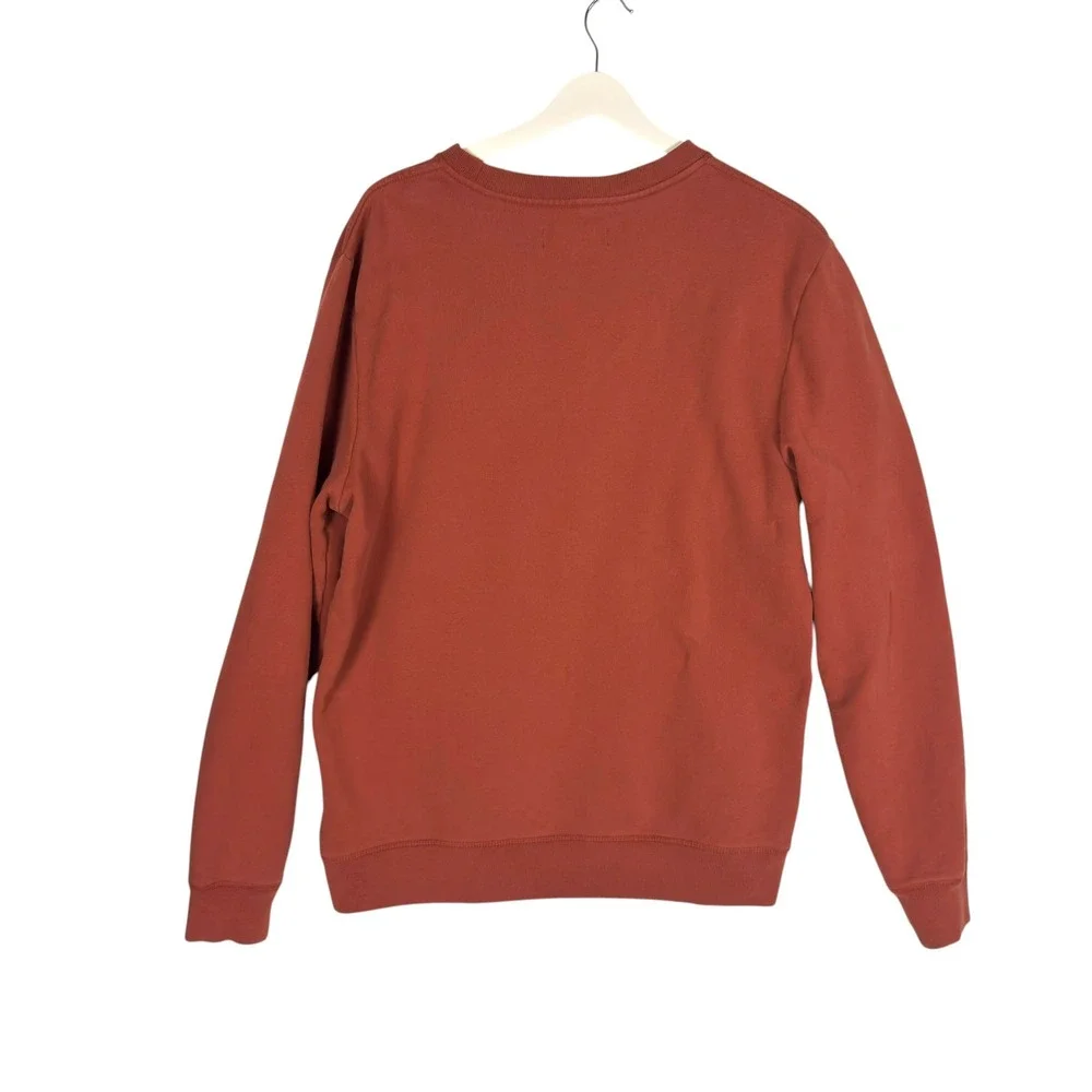 AllSaints Raven Crew Sweatshirt Medium Orange Ramskull Cotton Minimalist Urban